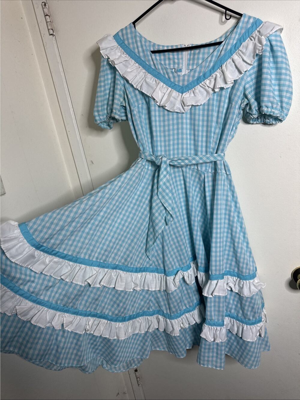 Vintage Rockabilly Swing Square Dance- Handmade See Measurements Womens Gingham